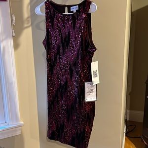 Brand new with tags velvet and sequined  burgundy cocktail dress !